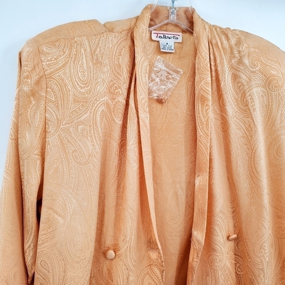 Talbots 100% Silk Buttoned Jacket / Shirt with Padded Shoulders - Picture 2 of 7